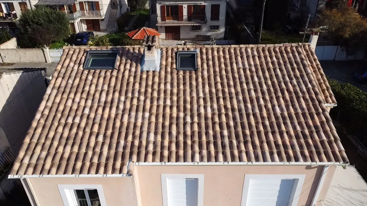 Vue drone, toiture finie